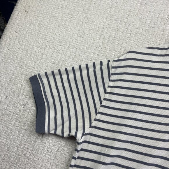 Pierre Cardin Shirt Mens Size Medium Blue Striped Short Sleeve Polo Rugby - Picture 3 of 16